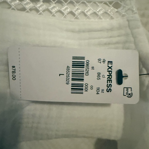 Express White Crewneck with Bell Sleeves - Picture 4 of 4